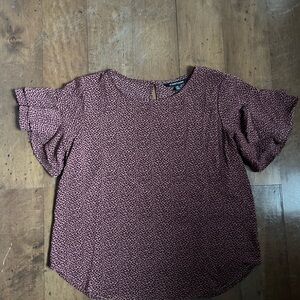 41 Hawthorn Ruffled Sleeve Blouse - Burgundy